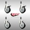 Service Caster 5 Inch 316SS Black Poly Swivel 3/4 Inch Expanding Stem Caster Lock Brake, 2PK SS316TTLEX20S514-PPUB-BLK-2-S-2-34 - alternate 5